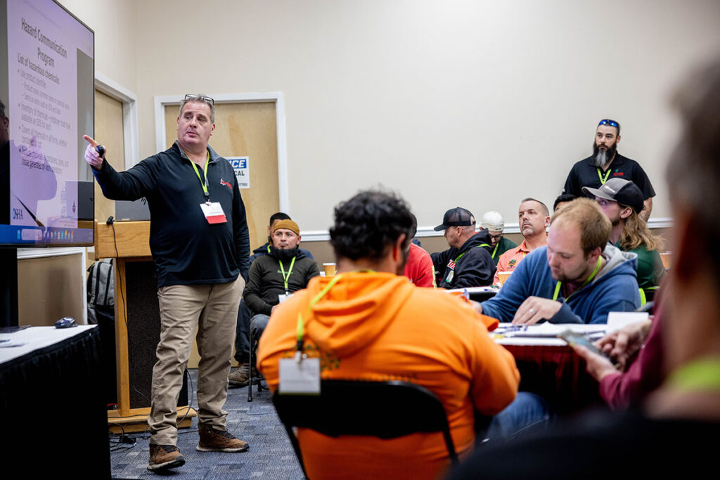 Bob Lehman (left) leads an OSHA 10 workshop during ArborEXPO '24. Source: Joe Tacynec