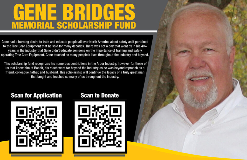 An ad for the Gene Bridges Scholarship fund.