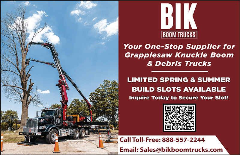 An ad for BIK Boom Trucks.