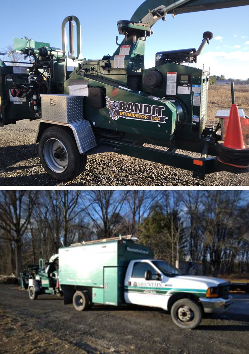 2019 Brush Bandit 15 Intimidator and truck