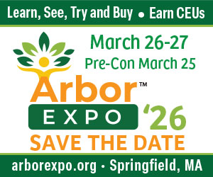 A banner ad for ArborEXPO '26 held in Springfield, MA