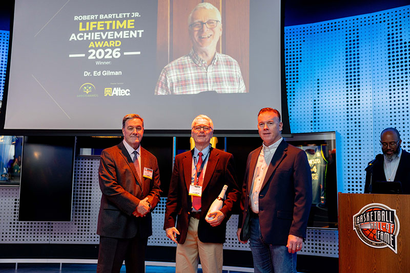 From left to right,  Jim Ingram, President and COO of Bartlett Tree Experts, Dr. Ed Gilman, and Scott Hughes, Eastern Division Sales Manager with ALTEC Industries.