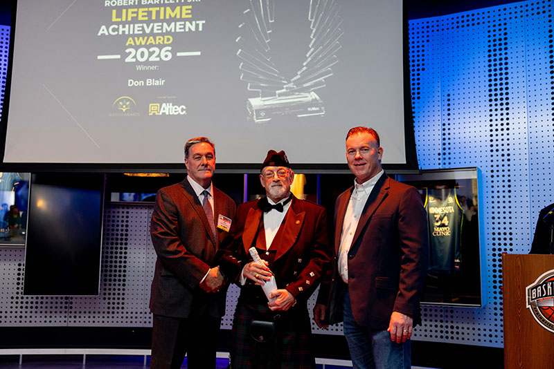 From left to right,  Jim Ingram, President and COO of Bartlett Tree Experts, Don Blair, and Scott Hughes, Eastern Division Sales Manager with ALTEC Industries.