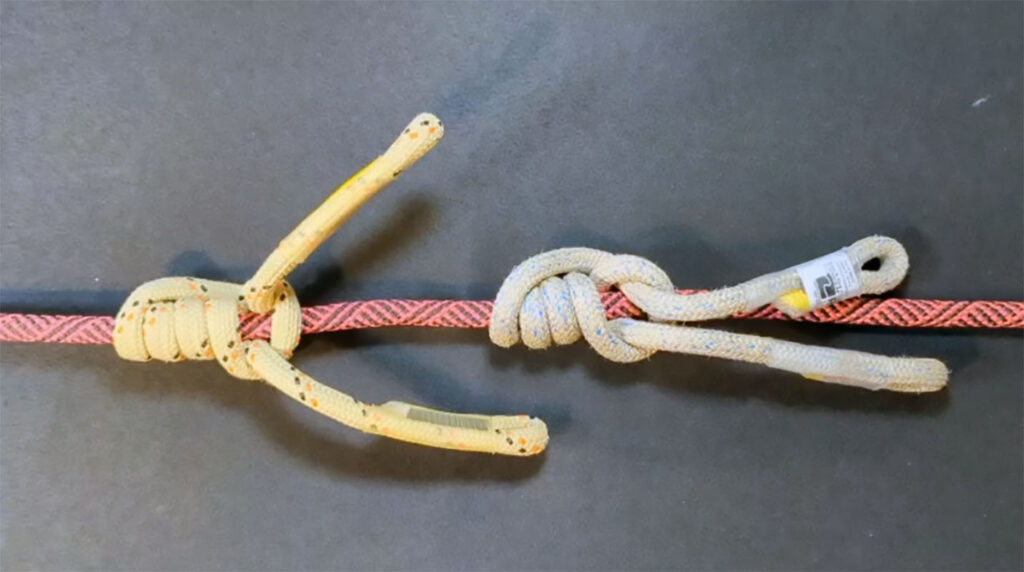 The Catalyst, one of many friction hitch's an arborist can utilize.  Source: @Knot-orious, YouTube
