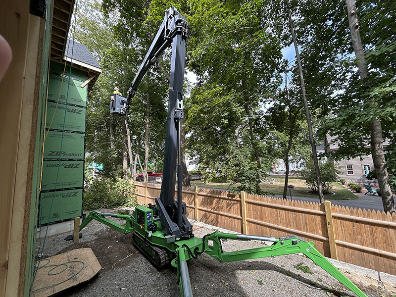 Compact lifts like this one from Green-Tec allow arborists to get work done despite limitations in tight urban and suburban spaces. Source: Green-Tec
