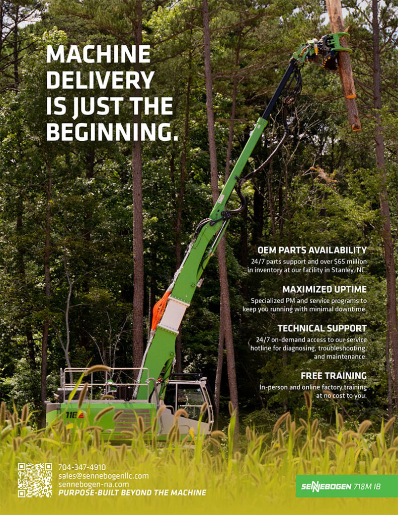 An ad for Sennebogen