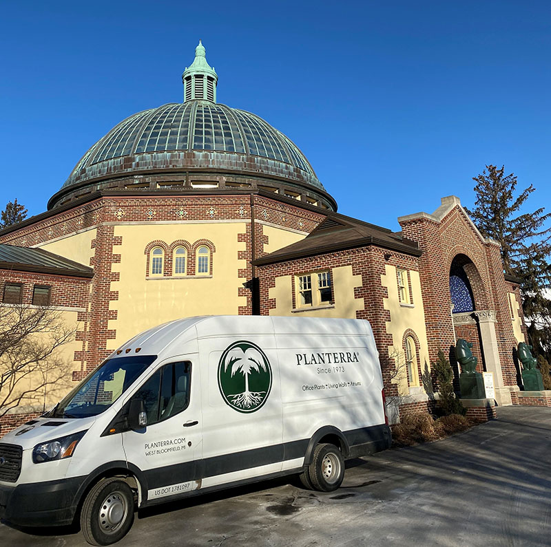Planterra cares for trees and plants inside buildings like this one at the Detroit Zoo.  Source: Planterra