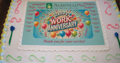 A special cake with the names and years of service of all the award recipients was cut and served in their honor.